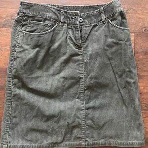 Green corduroy skirt